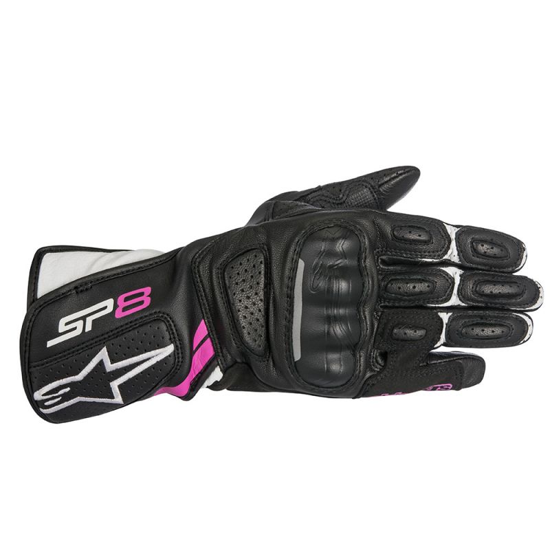 Мотоперчатки Alpinestars Stella Sp-8 V2, черно-бело-розовый