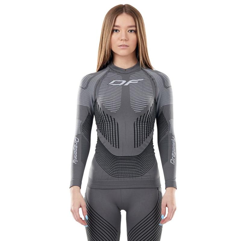 Термофутболка Dragonfly DF 3DTHERMO GREY с длинным рукавом Woman