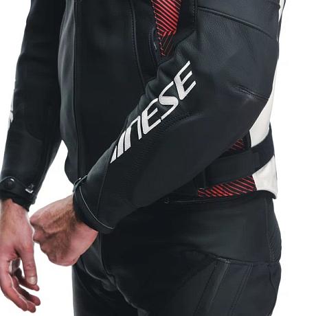 Мотокуртка кожаная Dainese Avro 5 Black/red-lava/white 48