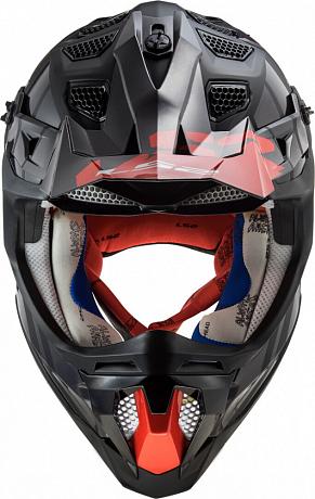Кроссовый шлем LS2 MX470 Subverter Evo Troop черно-красный