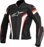 Куртка женская кожаная Alpinestars Stella Gp Plus R V2 Leather Jacket, черно-бело-красный