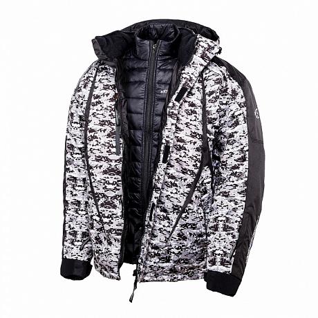 Снегоходная куртка AGVSPORT Pixel Lite на мембране  (Без подкладки), черная/белый