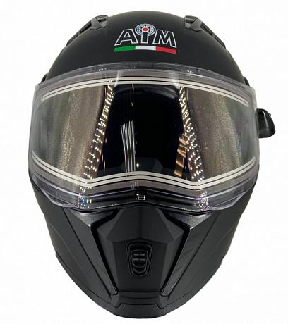 Шлем снегоходный с электрическим подогревом AiM JK906 Black Matt XS