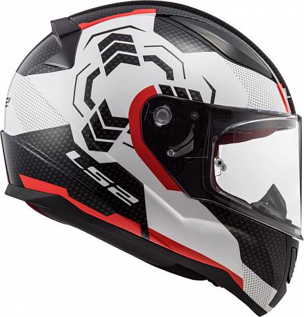 Шлем интеграл LS2 FF353 Rapid Ghost, Черный/Белый/Красный XS