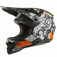 Кроссовый шлем Oneal 3Series Scarz, серый/оранжевый