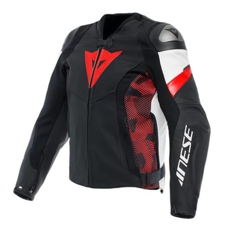 Мотокуртка кожаная Dainese Avro 5 Black/red-lava/white 48