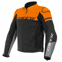 Куртка кожаная Dainese Agile Black-Matt/Orange/Charcoal-Gray