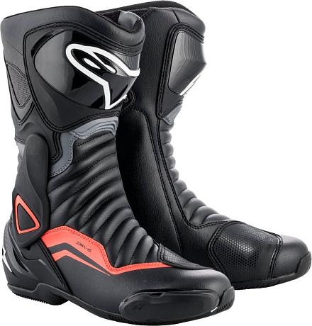 Мотоботы Alpinestars SMX-6 V2, черно-серо-красный 41