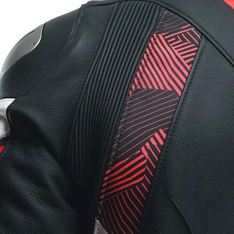 Мотокуртка кожаная Dainese Avro 5 Black/red-lava/white 48