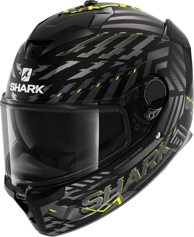 Мотошлем интеграл Shark Spartan Gt E-Brake Bcl. Micr. Mat Black/Grey/Yellow